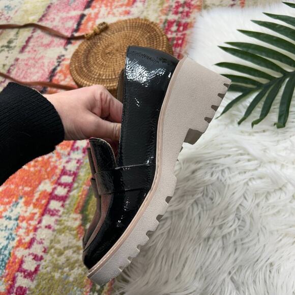 Dolce Vita Neutral Black Minimalist Wedge Platform Heeled Henri Loafer 6.5 - Picture 5 of 10